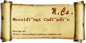 Mozolányi Csépán névjegykártya